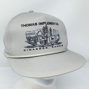 Vintage THOMAS IMPLEMENT CO. John Deere Cimarron Kansas Adjustable Snapback Hat